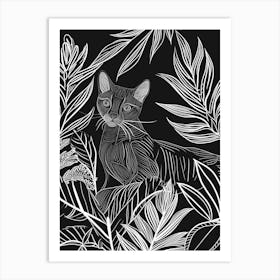 Khao Manee Cat Minimalist Illustration 2 Art Print