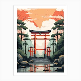 Torii Gates Japanese Illustration 11 Art Print