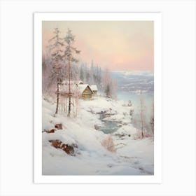 Dreamy Winter Painting Kiruna Sweden Art Print