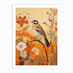 Sparrow 3 Detailed Bird Painting Art Print