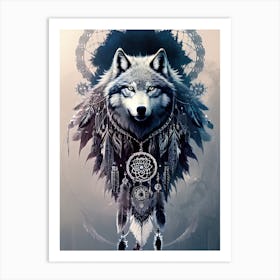 Wolf Dreamcatcher 10 Art Print