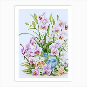 Orchids In A Vase 2 Art Print