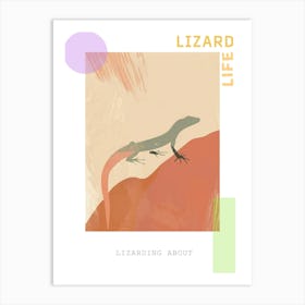Lizard Coral Minimalist Modern Illustration Poster Art Print