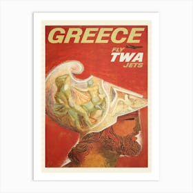 Fly Twa Jets Greece David Klein 1960s Art Print