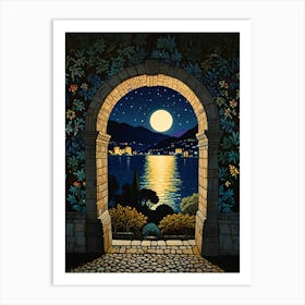 Moonlight Through The Arch Art Print