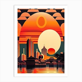 Osaka Japan At Sunset Art Print