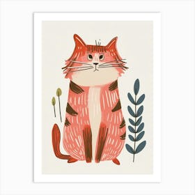 American Curl Cat Clipart Illustration 3 Art Print