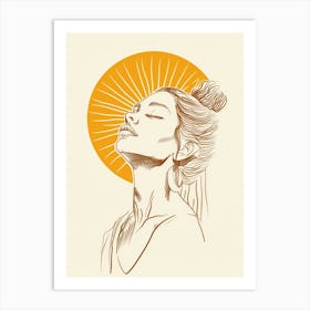 Woman With Sun Rays Art Print