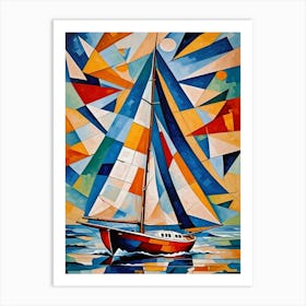 Sailboat Cubism Art Print
