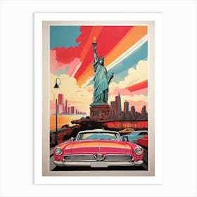 Staten Island New York Colourful Silkscreen Illustrati 1 Art Print