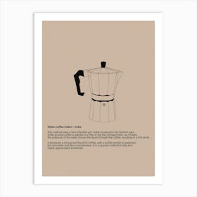 italian moka coffee maker Art Print