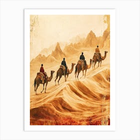 Camel Ride In The Desert Art Print