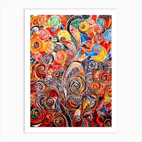 Abstract Painting Capturing The Convergence Of Diverse Human Rights And Cultures Showcasing Swirls (5) Art Print