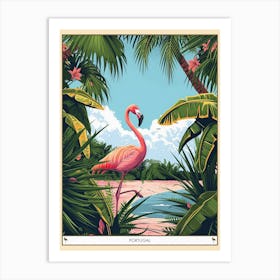 Greater Flamingo Portugal Tropical Illustration 1 Poster Art Print