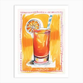 Long Island Iced Tea  Cocktail Art Kitchen Art Print