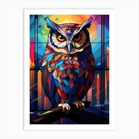 Owl Abstract Pop Art 4 Art Print