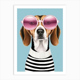 Beagle In Sunglasses Art Print