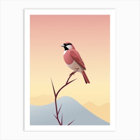 Minimalist American Goldfinch 2 Illustration Art Print