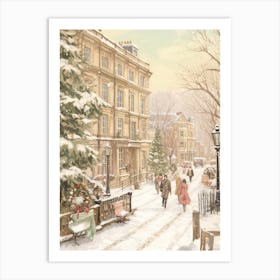 Vintage Winter Illustration London United Kingdom 2 Art Print