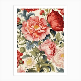 Peony Flower Wallpaper Art Print