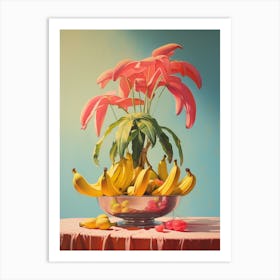 Bananas In A Bowl Vintage Advertisement Style Art Print