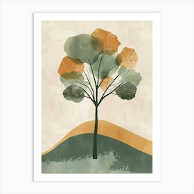 Alder Tree Minimal Japandi Illustration 3 Poster