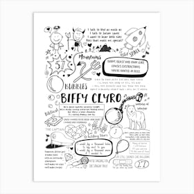 Biffy Clyro Doodle Lyrics Art Print