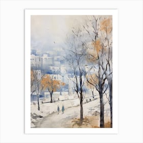 Winter City Park Painting Hangang Park Seoul 3 Art Print