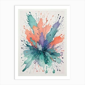 Abstract Watercolor Splashes Art Print (4) Art Print