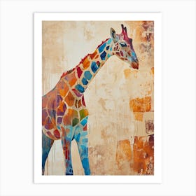 Textured Watercolour Of A Giraffe Art Print