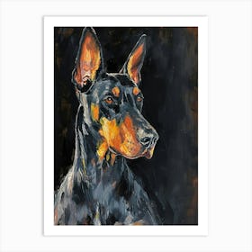 Doberman Pinscher Acrylic Painting 7 Art Print