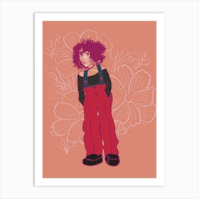 Girl In Overalls Art Print