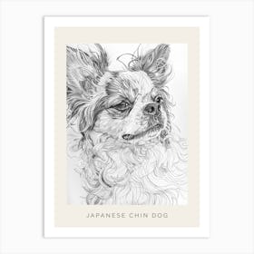 Japanese Chin Line Sketch 2 Poster Art Print