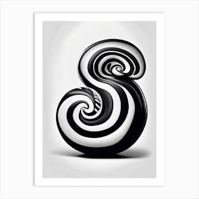 Full Body Snail Black And White 3  Pop Art Art Print