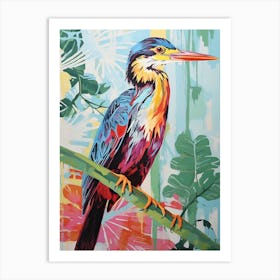 Colourful Bird Painting Green Heron 2 Art Print