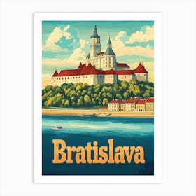 Aihrgdesign A Vintage Travel Poster Of Bratislava 4 Art Print