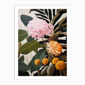 Flower Illustration Bergamot 3 Art Print