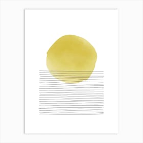 Yellow And Grey Sunset Art Print