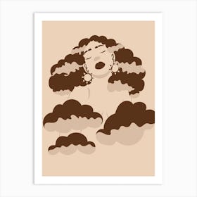 Head In The Clouds Neutral Art Print