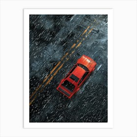 Car In The Rain 1 Art Print