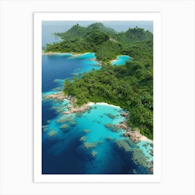 Aerial View Of A Tropical Island Art Print