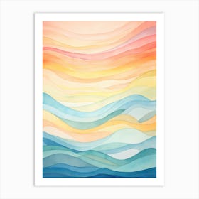 Abstract Watercolor Background With Waves Art Print