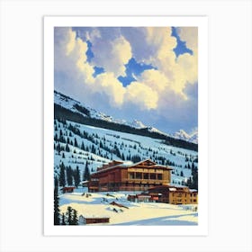 Châtel, France Ski Resort Vintage Landscape 2 Skiing Poster Art Print