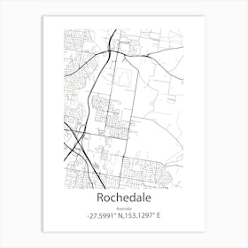 Rochedale,Australia Minimalist Map Art Print