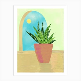 Potted Plant In The Sun Art Print