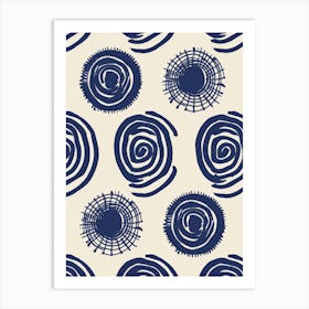 Blue And White Swirls 2 Art Print