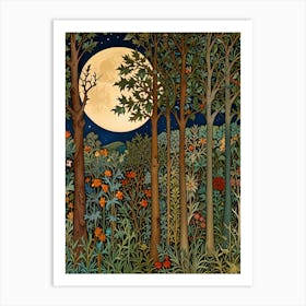 William Morris Moonlight In The Woods 43 Art Print