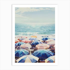 Umbrellas On The Beach 2 Art Print