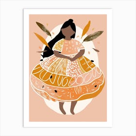 Girl With Feathers Art Print