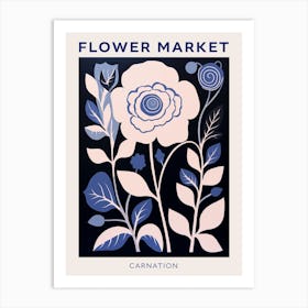 Blue Flower Market Poster Carnation 5 Art Print